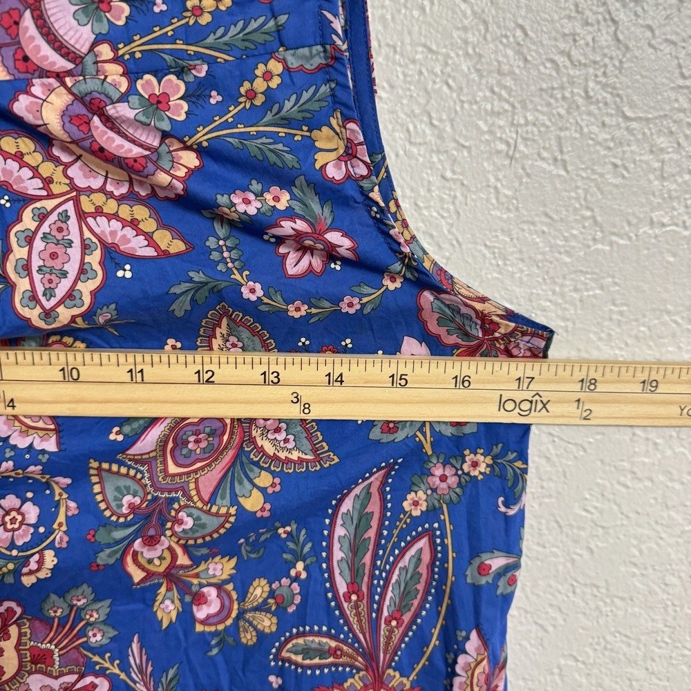 J Crew Liberty Print Top Womens 0 Blue‎ Floral Sleeveless Ruffle Neck - Picture 6 of 10